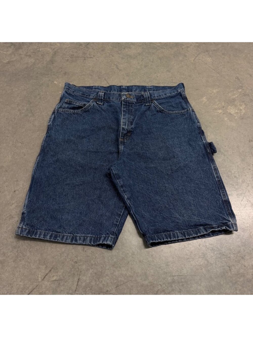 Vintage Wrangler Mens Carpenter Denim Shorts Size 34 Blue